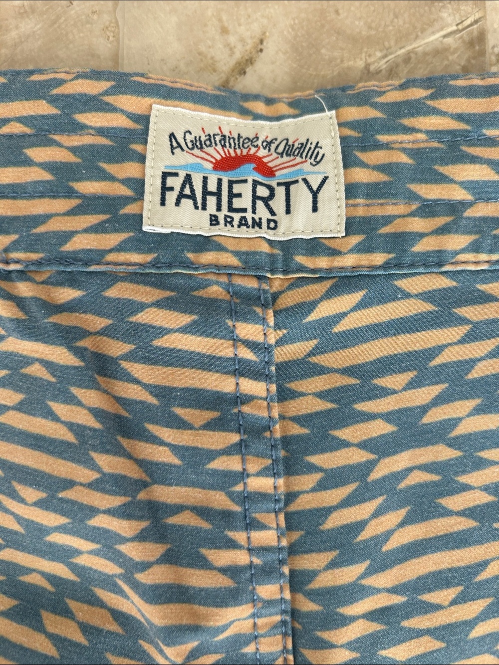 Faherty Brand Classic Boardshorts Aztec-inspired geometric print 🌺 Note Size 44
